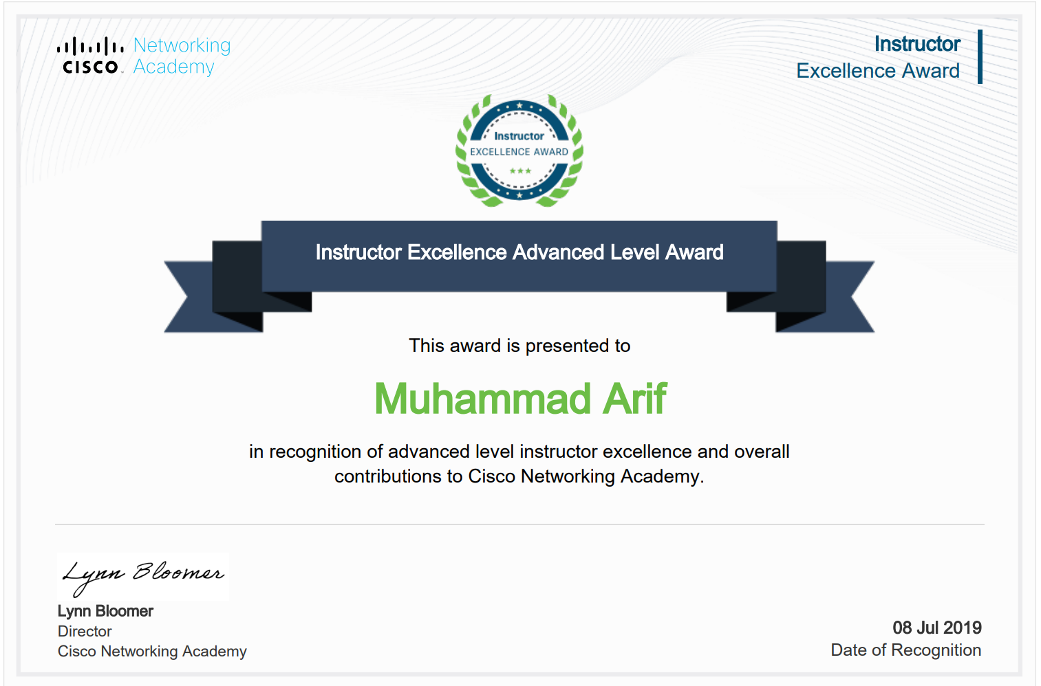 Instructor Excellence Award - Expert Level