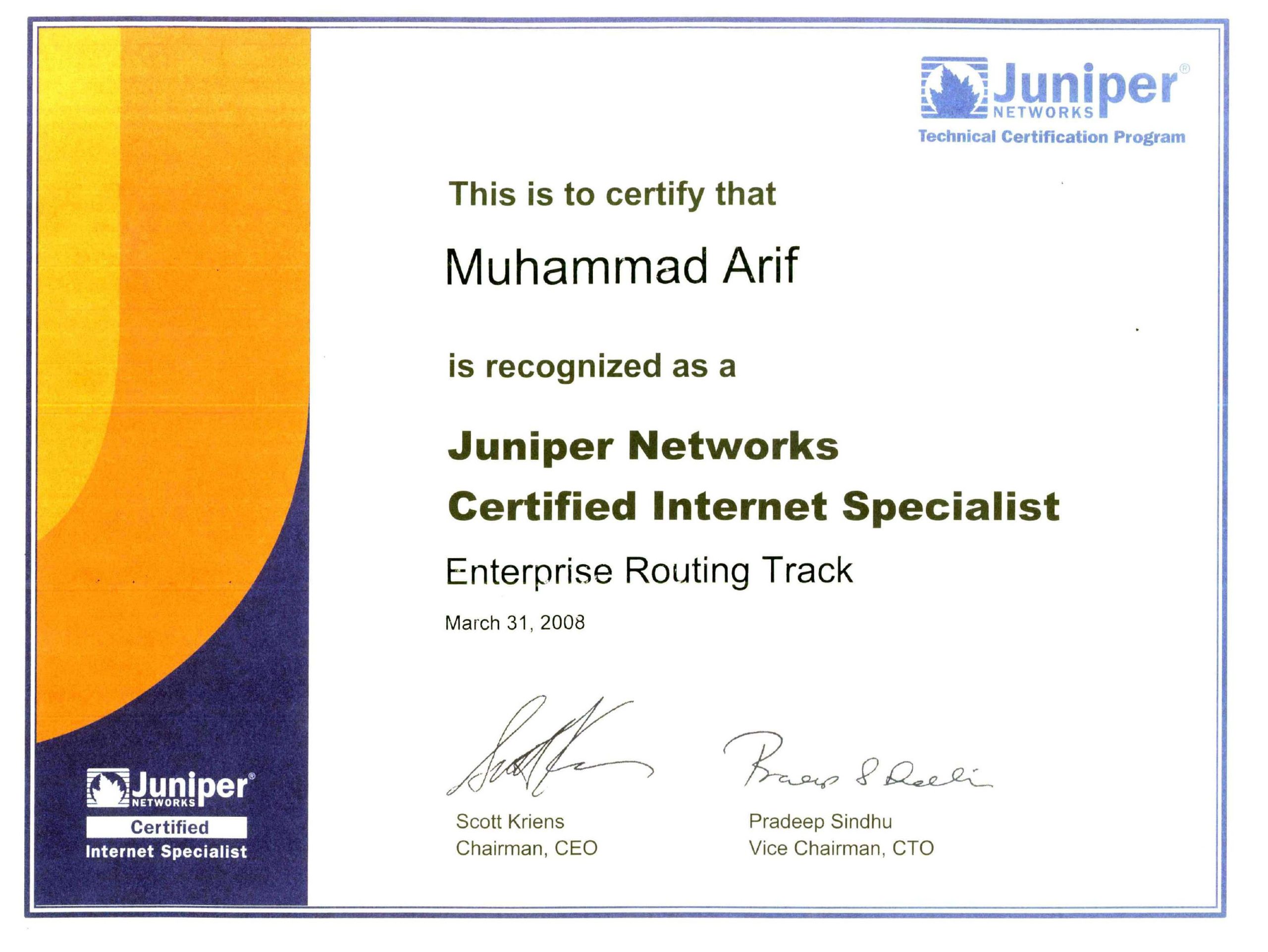 Juniper Networks Certified Internet Specialist (JNCIS-ER)