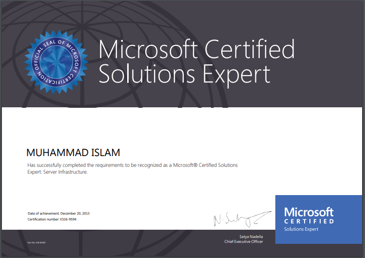 Certificate of M.Islam