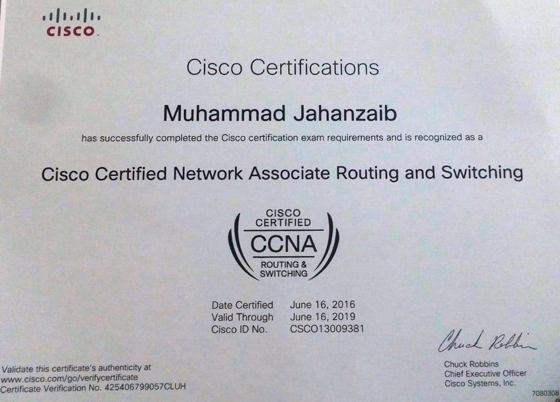 Certificate of M.Jahanzaib