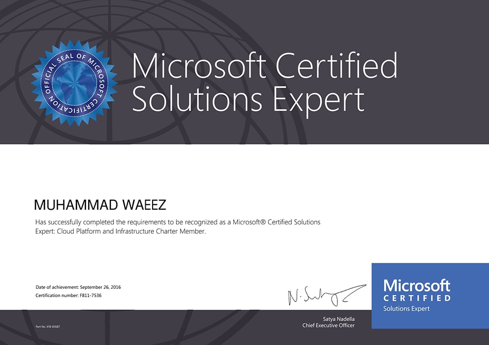 Certificate of M.Waeez