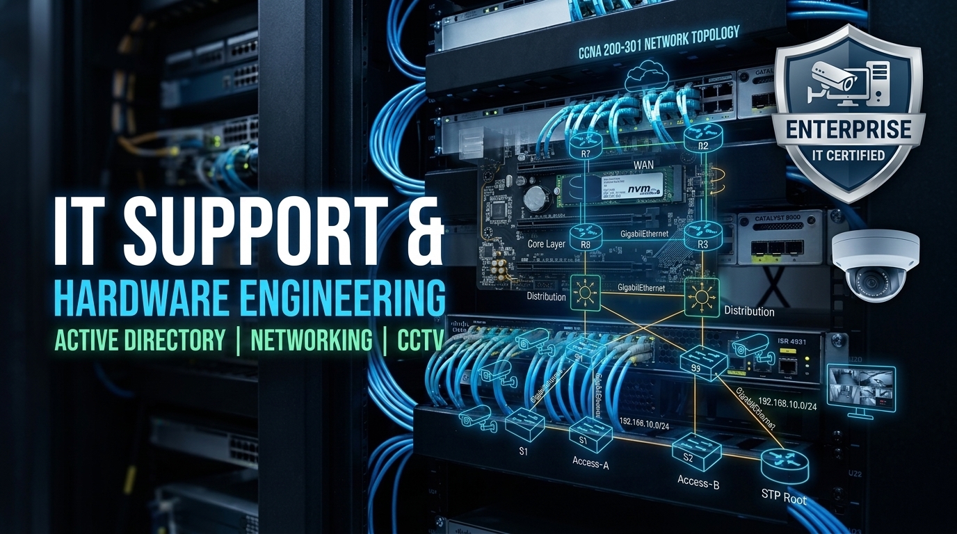 Complete IT Support Engineering, Hardware Diagnostics, Networking and CCTV Surveillance Lab